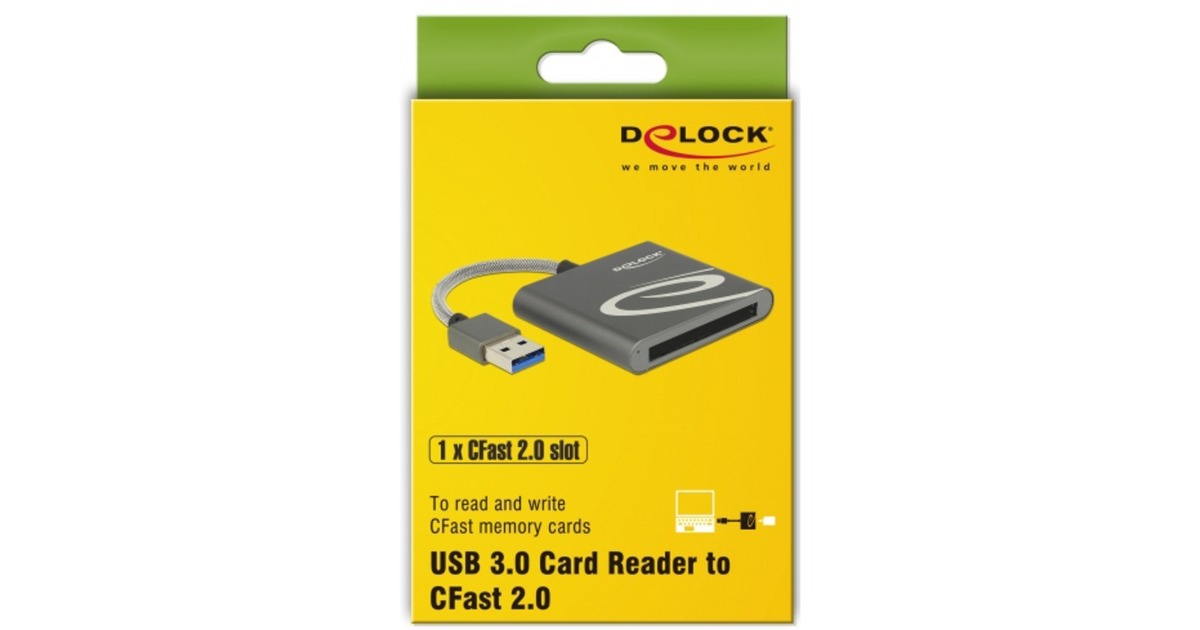 DeLOCKUSB 3.0 kaartlezer voor CFast 2.0-geheugenkaarten  (Antraciet)