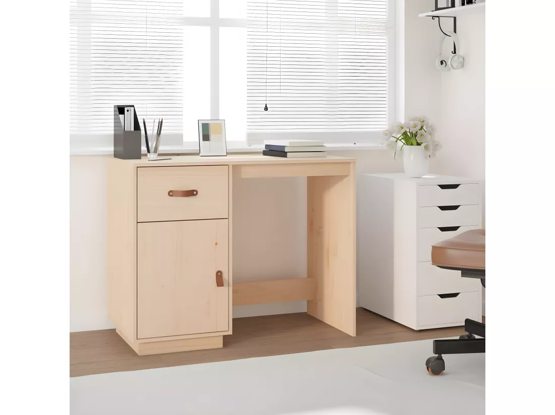 Bureau 95x50x75 cm Bois massif de pin