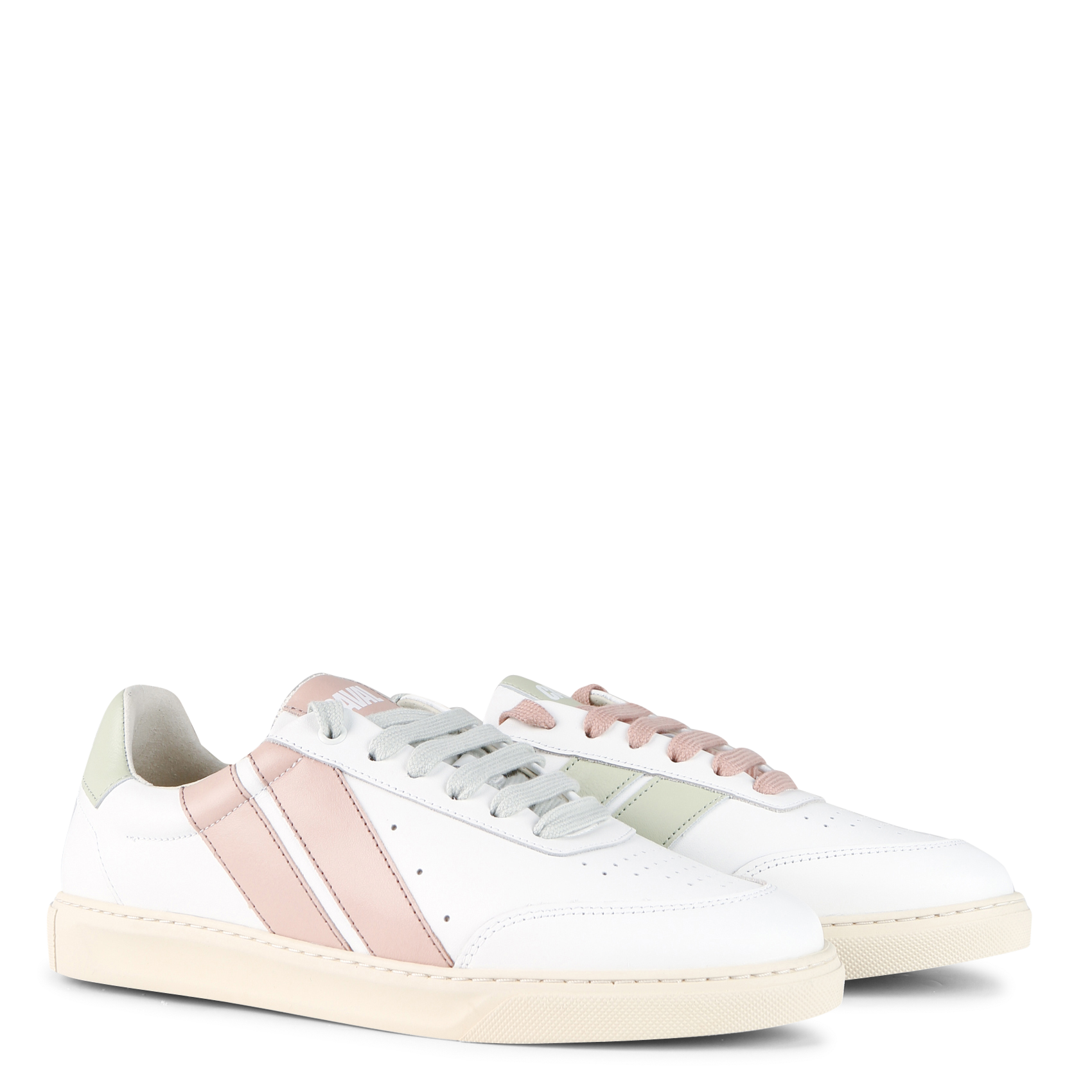 PASTEL VIBE - Baskets basses asymétriques en cuir| Blanc