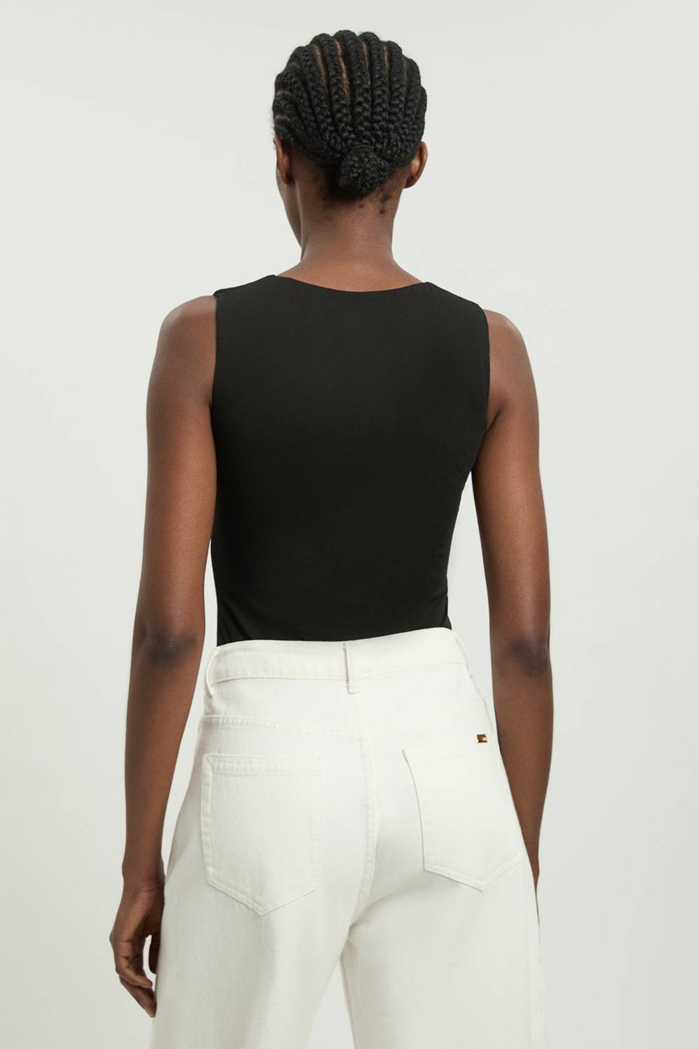 KarenMillen Body en jersey de coton extensible à encolure plongeante