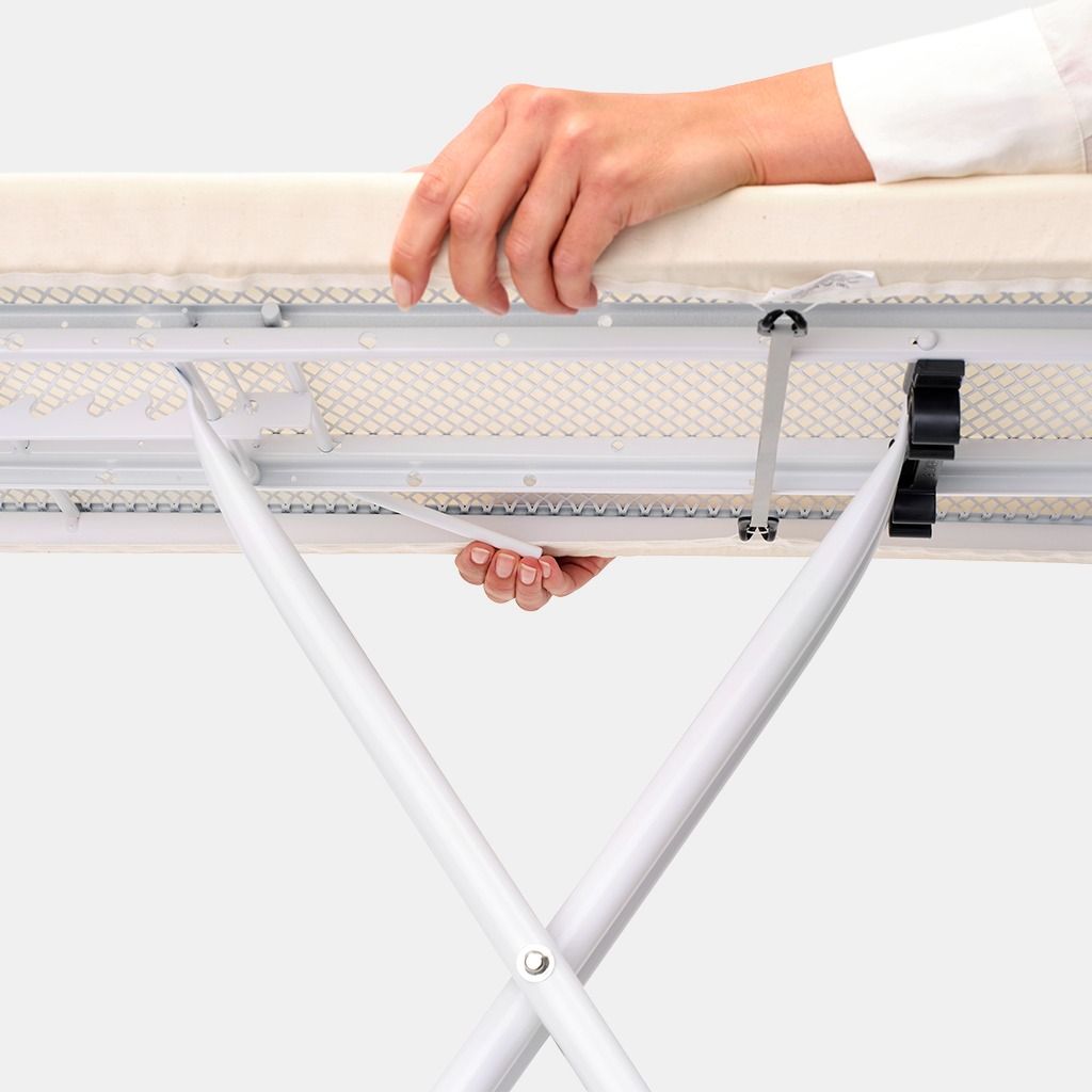 Strijkplank C, 124x45 cm, solide strijkerhouder - Ecru
