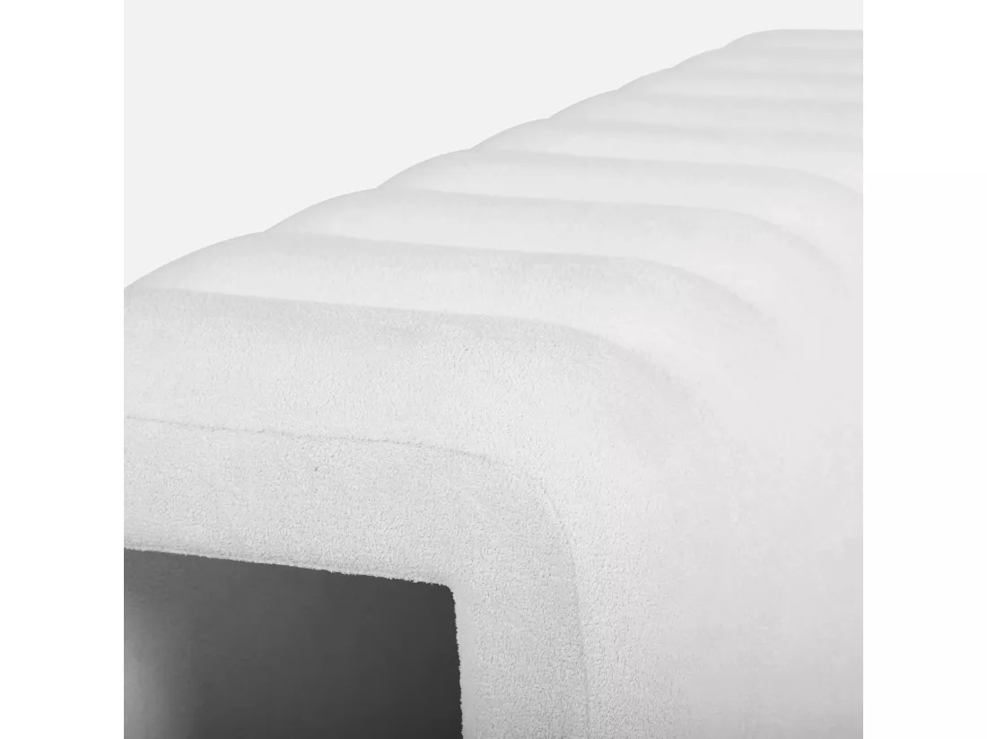 Banc. bout de lit blanc contemporain en tissu