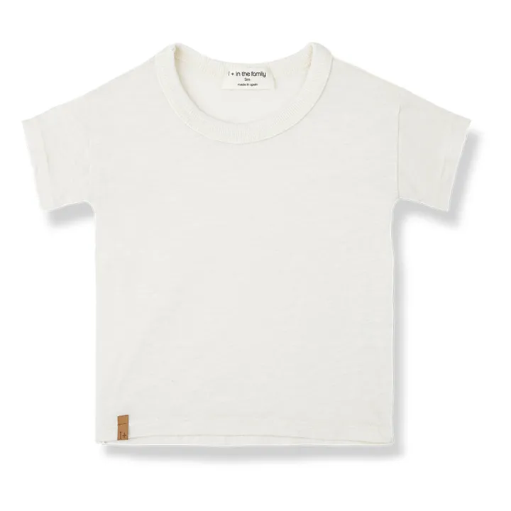 1+ in the family T-shirt Aldos Coton Flammé | Ecru