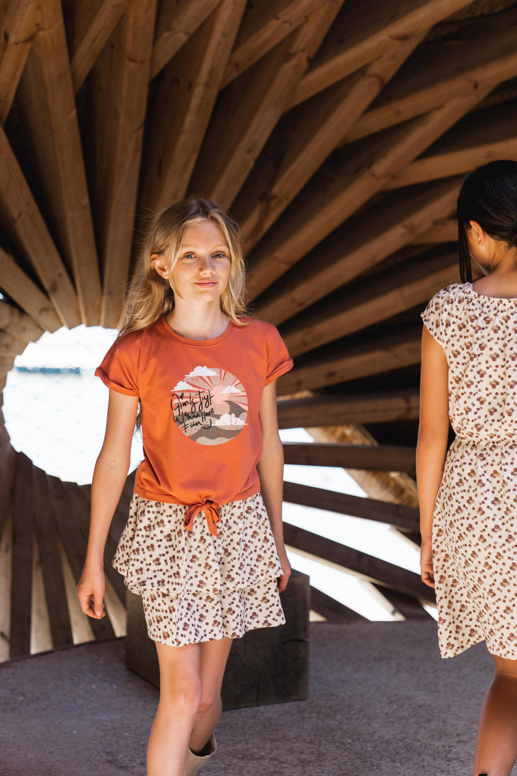No Way Monday T-shirt met printopdruk roestrood