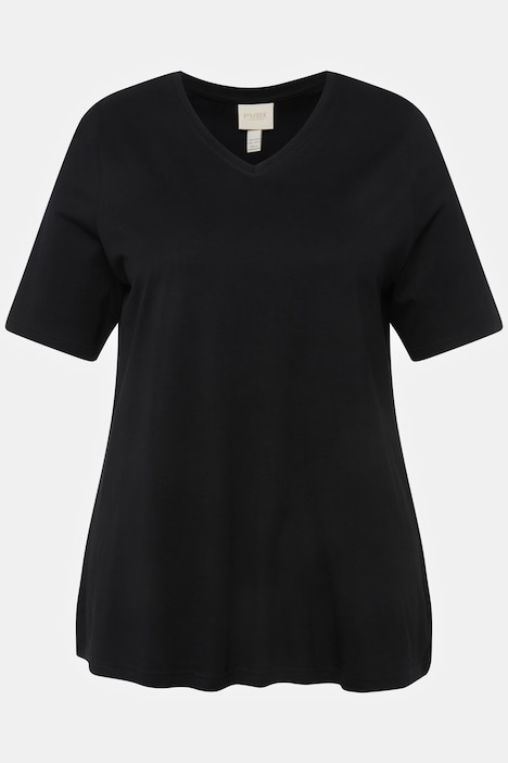 T-Shirts, 2er-Pack, V-Ausschnitt, Halbarm, Biobaumwolle