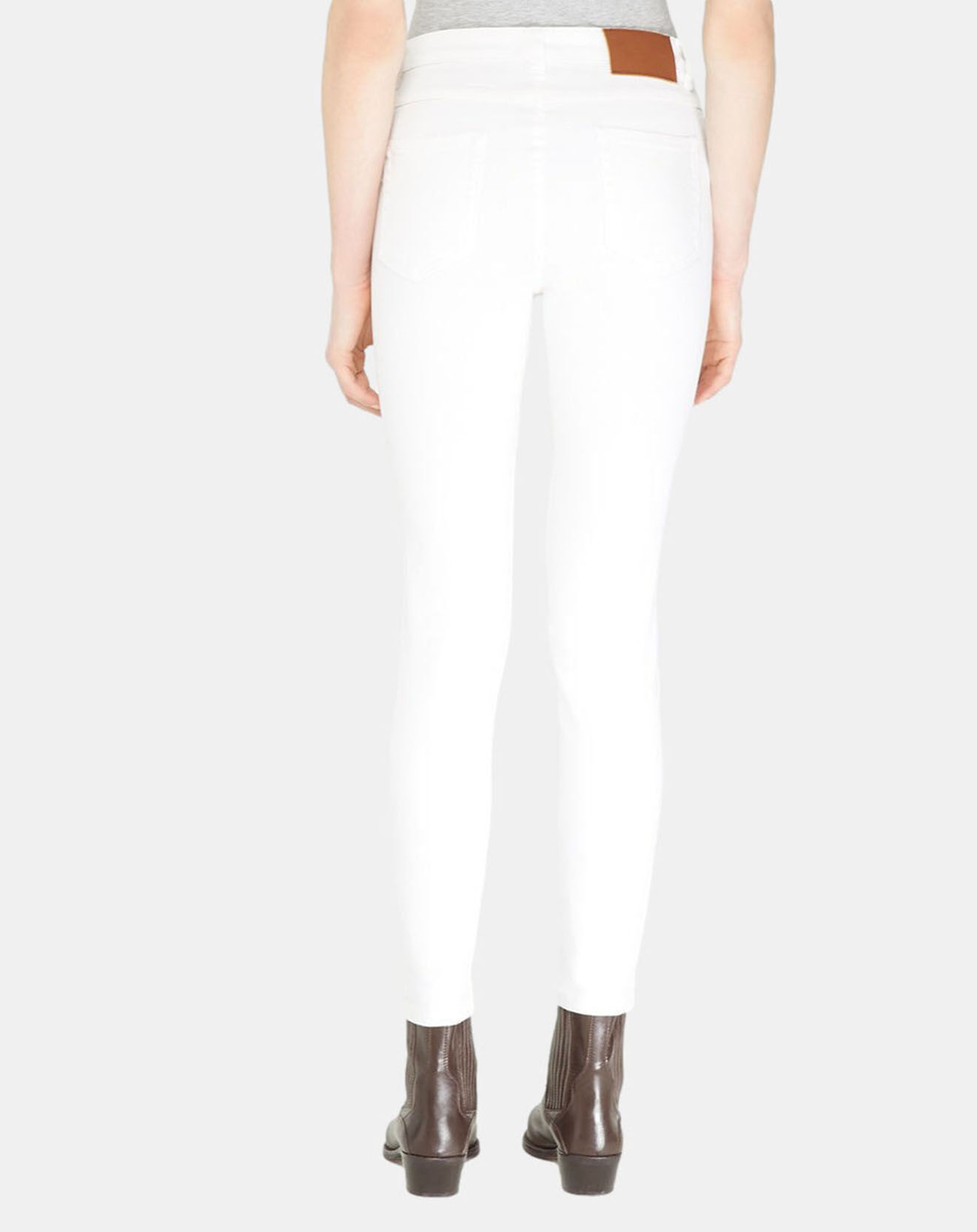 Galeries Lafayette Jean Slim en Toile de coton Ella blanc