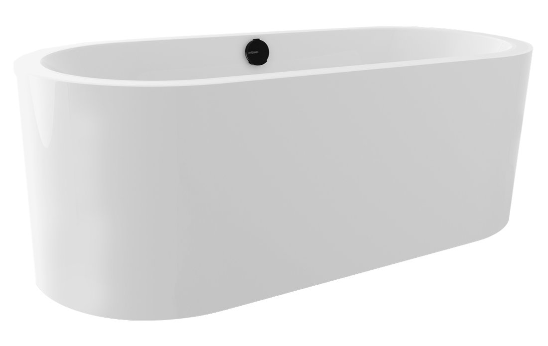 Polysan Viva Monolith half vrijstaand inbouwbad 170x75x60cm wit