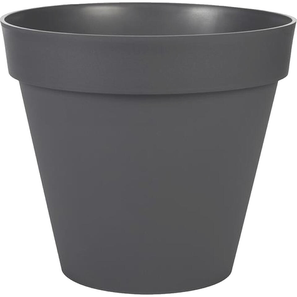 EDA Toscane Bloempot - kunststof - grijs - D40 x H32 cm