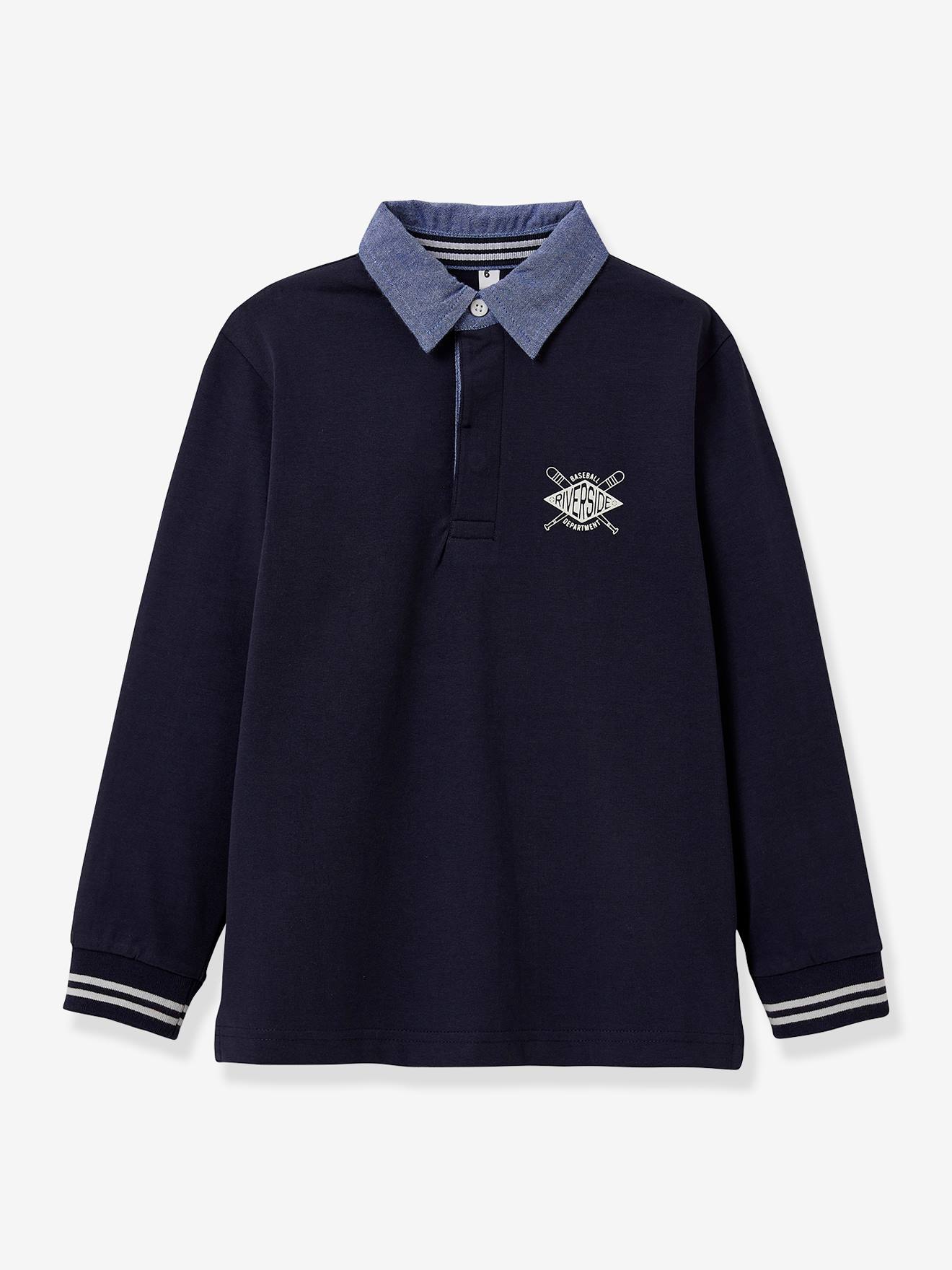Camisa polo de rugby em algodão orgânico para meninos