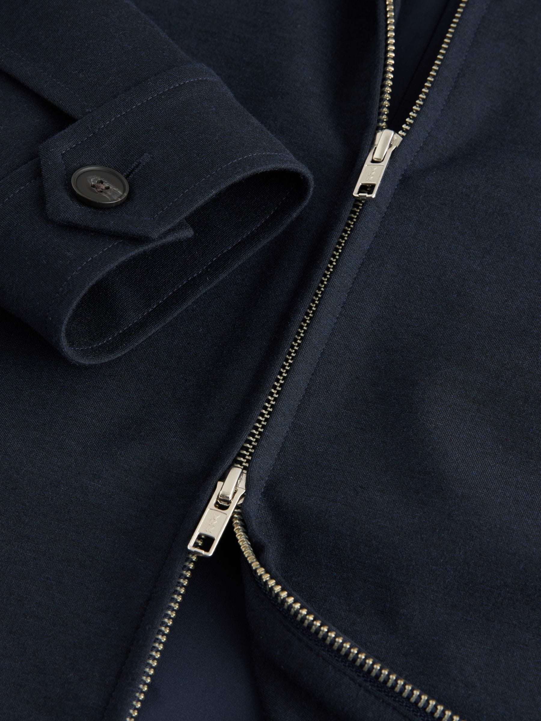 Donkerblauw - Premium Smart Funnel Neck Zip Through With Wool