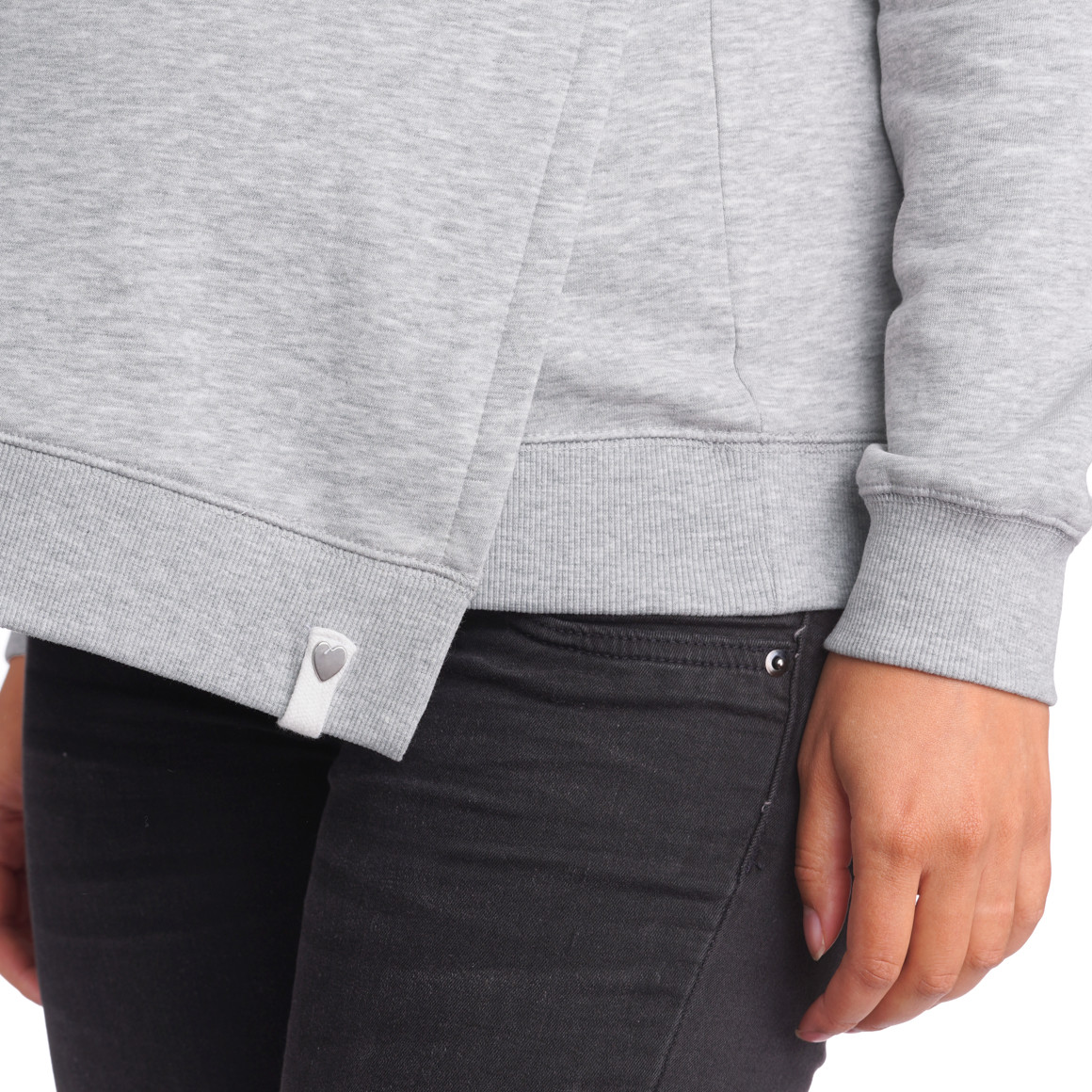 Gina Mama Damen Umstands-Sweatshirt mit Stillfunktion hellgrau