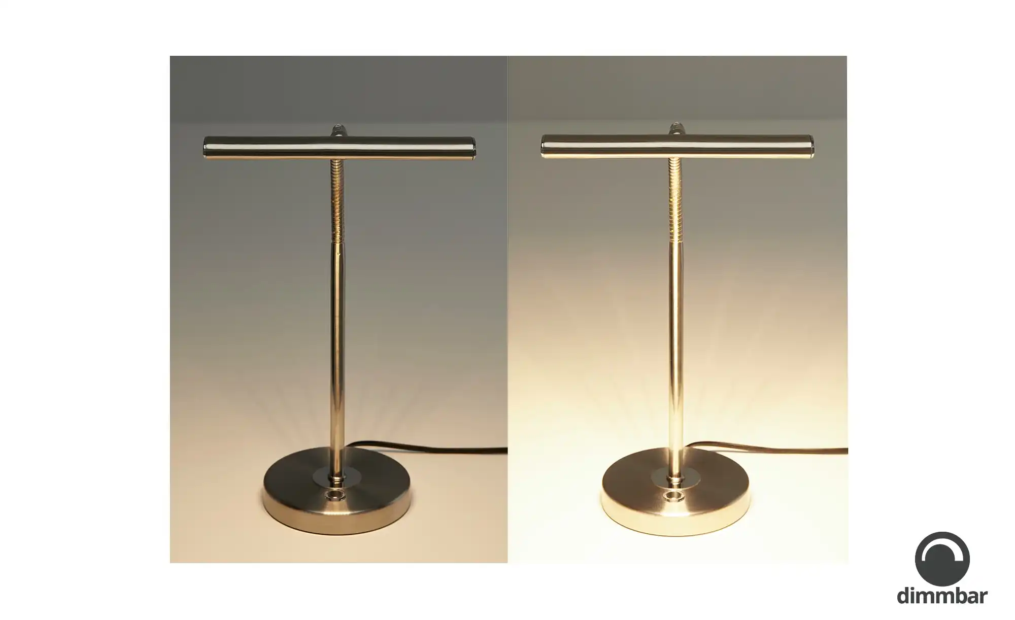 Trio Tischleuchte, 1-flammig, Nickel-matt mit Schwanenhals