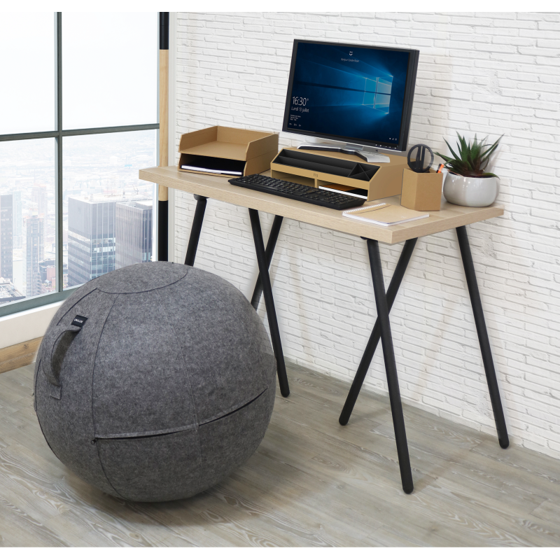 Siège ballon ergonomique Unilux Ø 65 cm Unilux Ergo Sphere en feutrine, gris