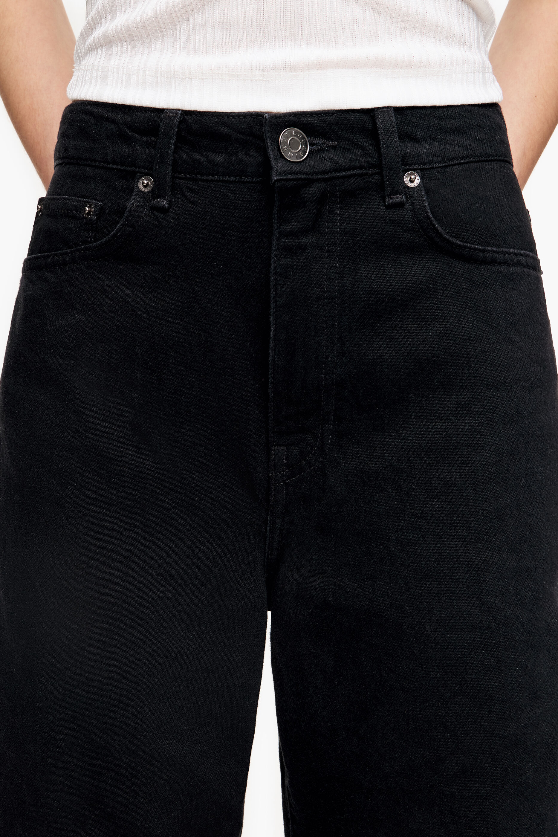 BARREL - Calça jeans preta reta