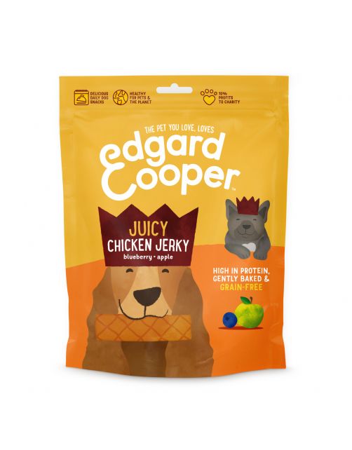 Edgard&Cooper Chicken Jerky - Hondensnacks - Kip Bosbessen Appel 150 g