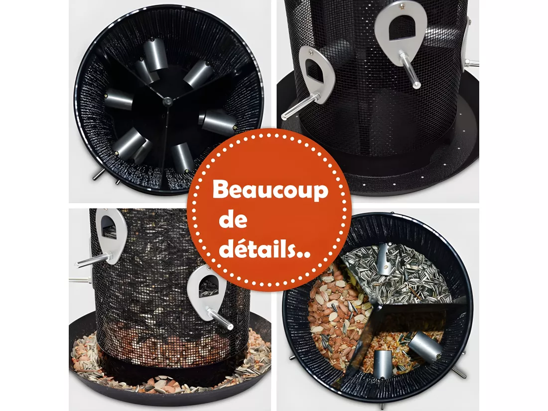 Mangeoire oiseaux extérieur à suspendre pour oiseaux sauvages pour jardin balcon Distributeur de nourriture«34722 Nourri-Silo»