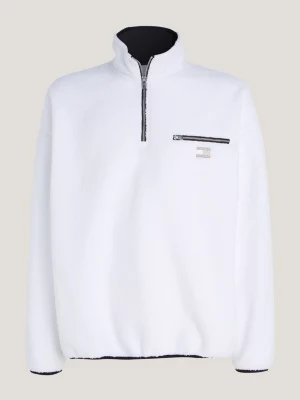 Moletom essencial tonal com zíper até a metade em sherpa