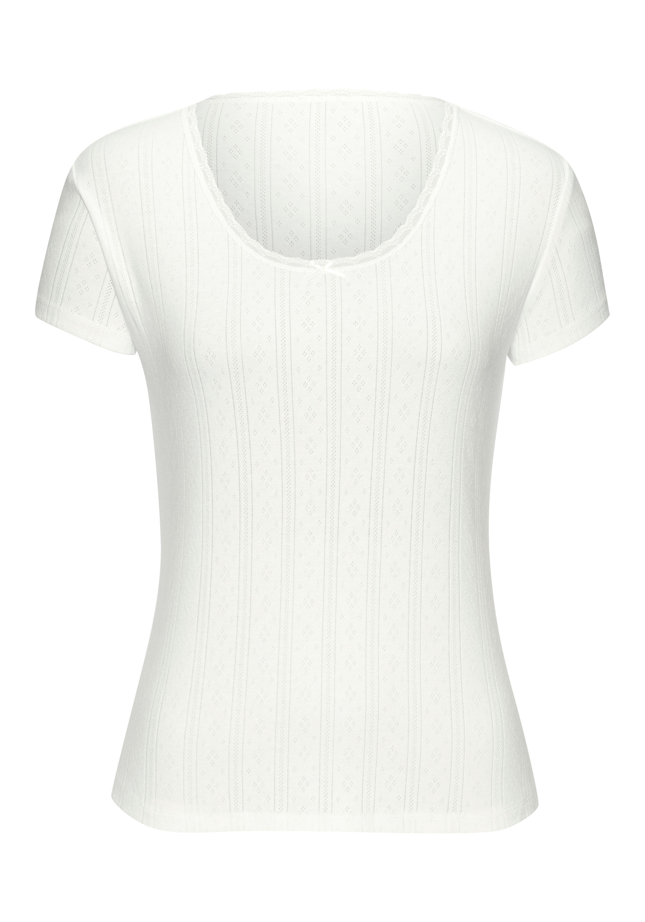 Vivance T-Shirt , aus weichem Pointelle-Strick mit Spitze