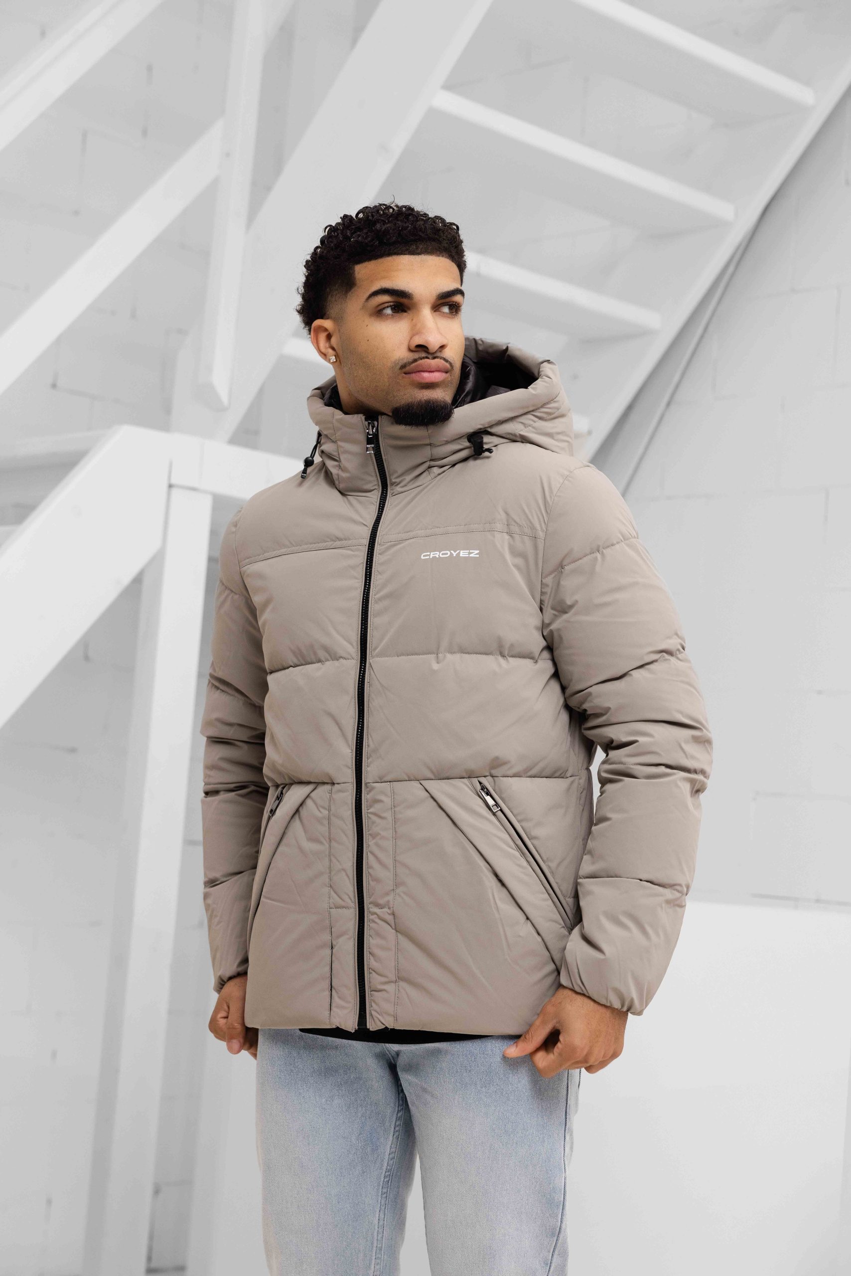Croyez Down Puffer Jas Heren Lichtbruin