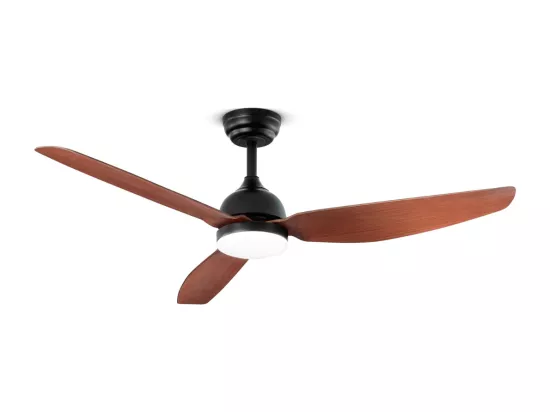 Ventilateur de Plafond avec Lumière Perenz 7189 N CT Noir d. 132 cm, 3 Pales, 6 Vitesses, Moteur DC 40W, Silencieux