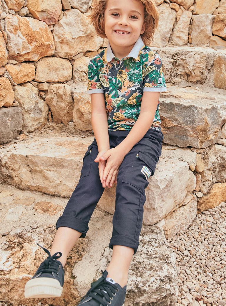 Pantalon cargo bleu marine