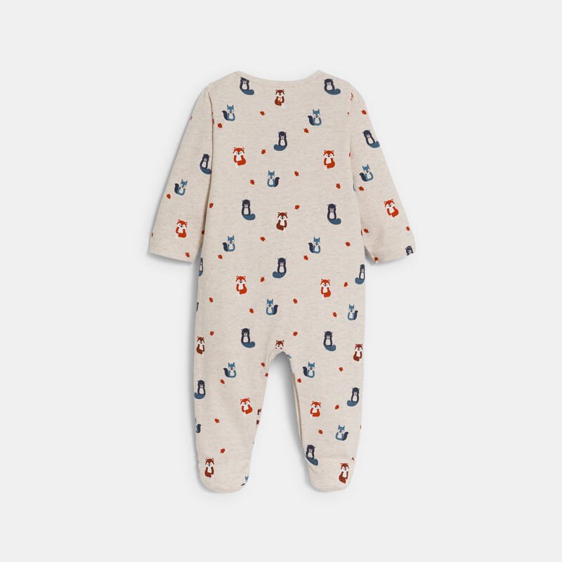 Dors-bien molleton animaux de la forêt gris bébé garçon Beige