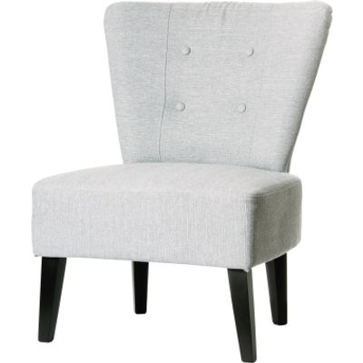 Fauteuil d'accueil BRIGHTON - Piétement en hêtre massif coloris noir - tissu gris clair