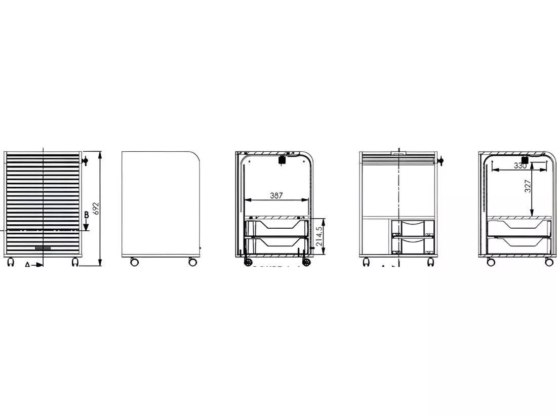 Caisson de Bureau Noir Sur Roulettes - Coloris: Noir