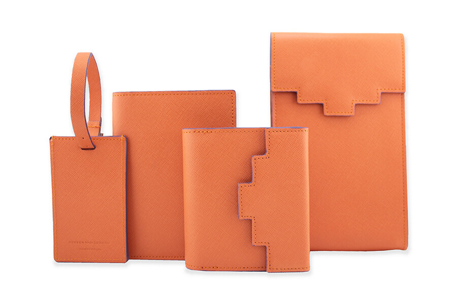 Stair Luggage Tag orange Saffiano