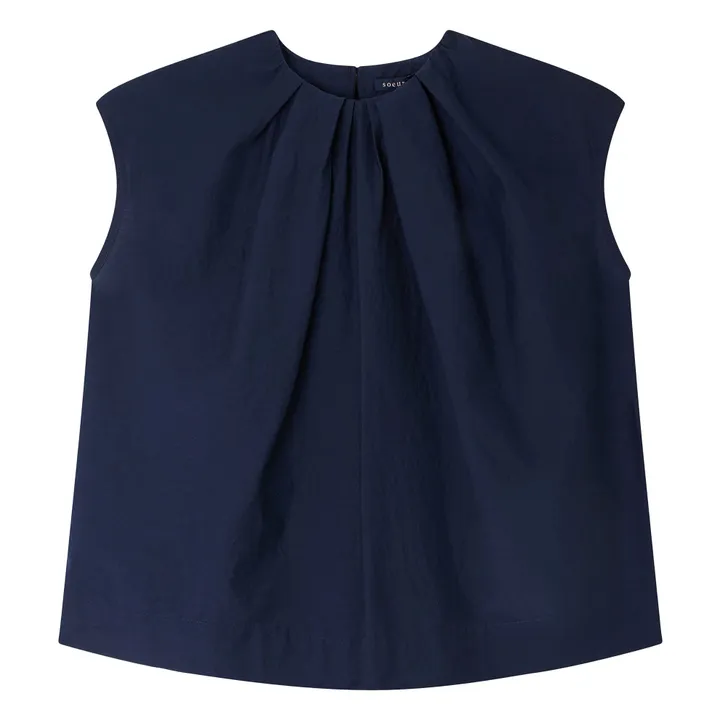 Soeur Blouse Annie Popeline de Coton | Bleu marine