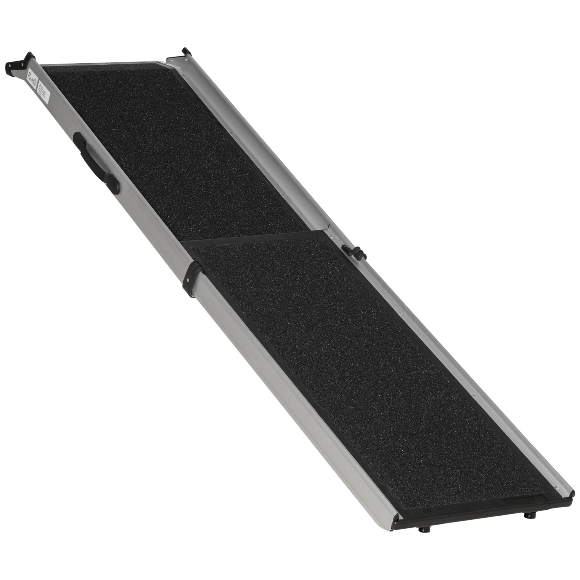 PawHut Haustierrampe mit Tragegriff schwarz, silber 183L x 42B x 6,5H cm