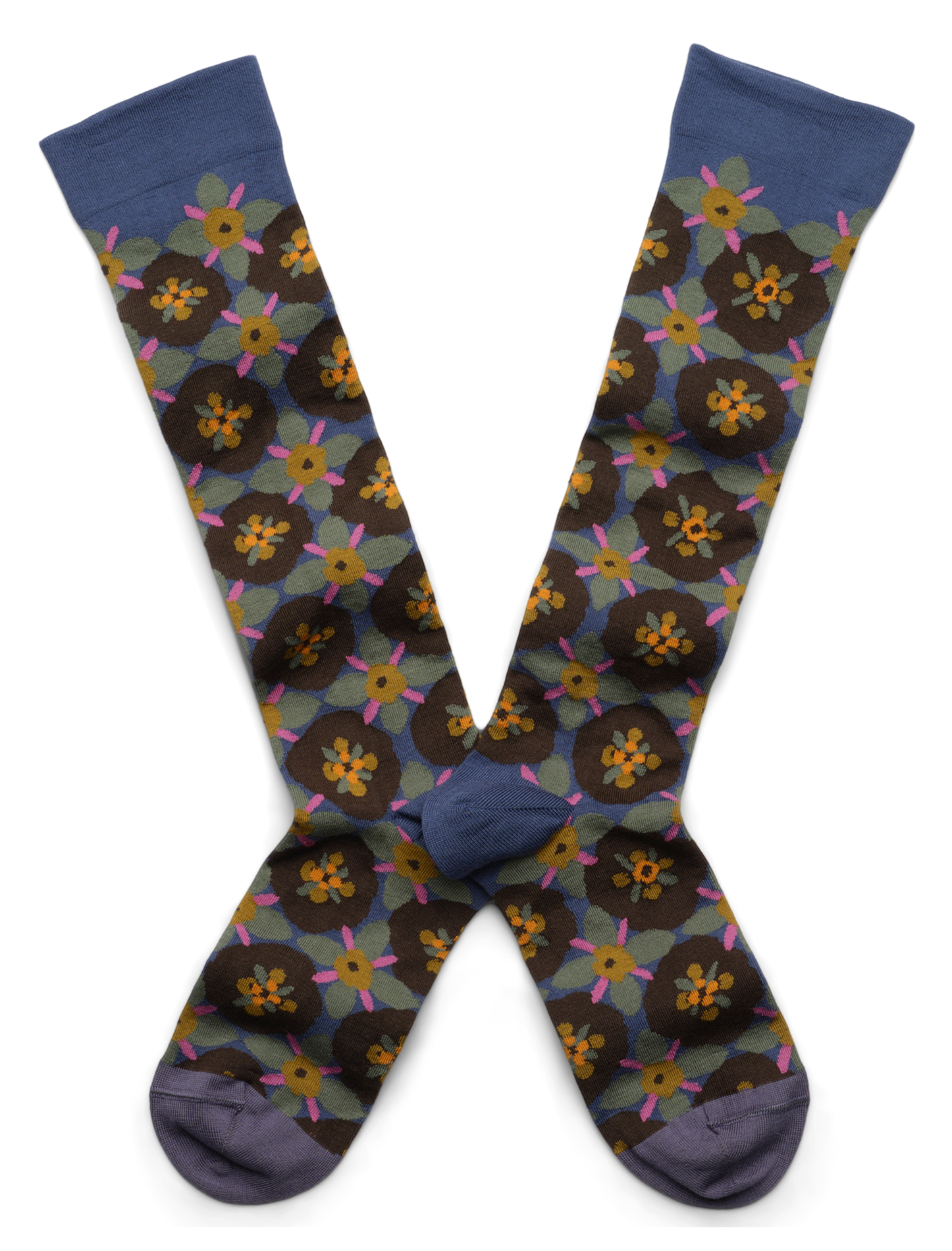 Chaussettes hautes en coton mélangé | Multicolore