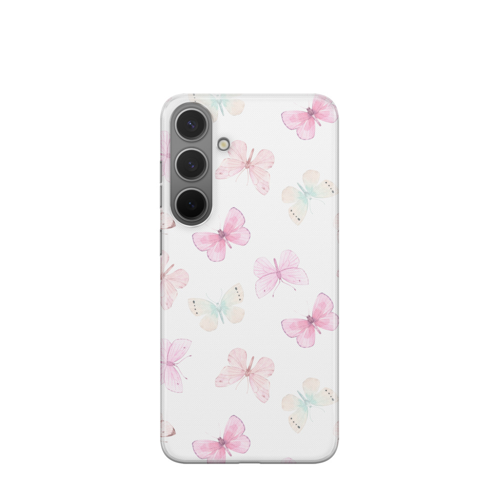 Samsung Galaxy S24 Plus Gummi Hülle Schmetterlingshauch - Weiss