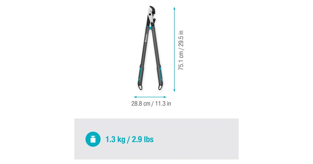 GARDENAAambeeldtakkenschaar EnergyCut Pro L, met aambeeldsnede  (Grijs/turquoise, 75cm, voor droog hout)