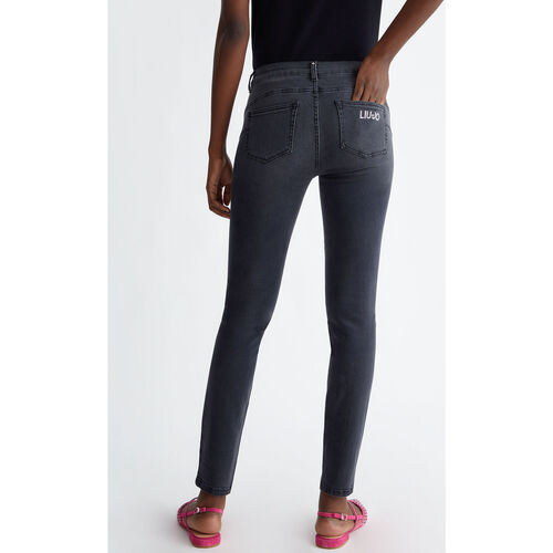 Liu Jo - Vaqueros pitillo Bottom Up de talle alto Negro