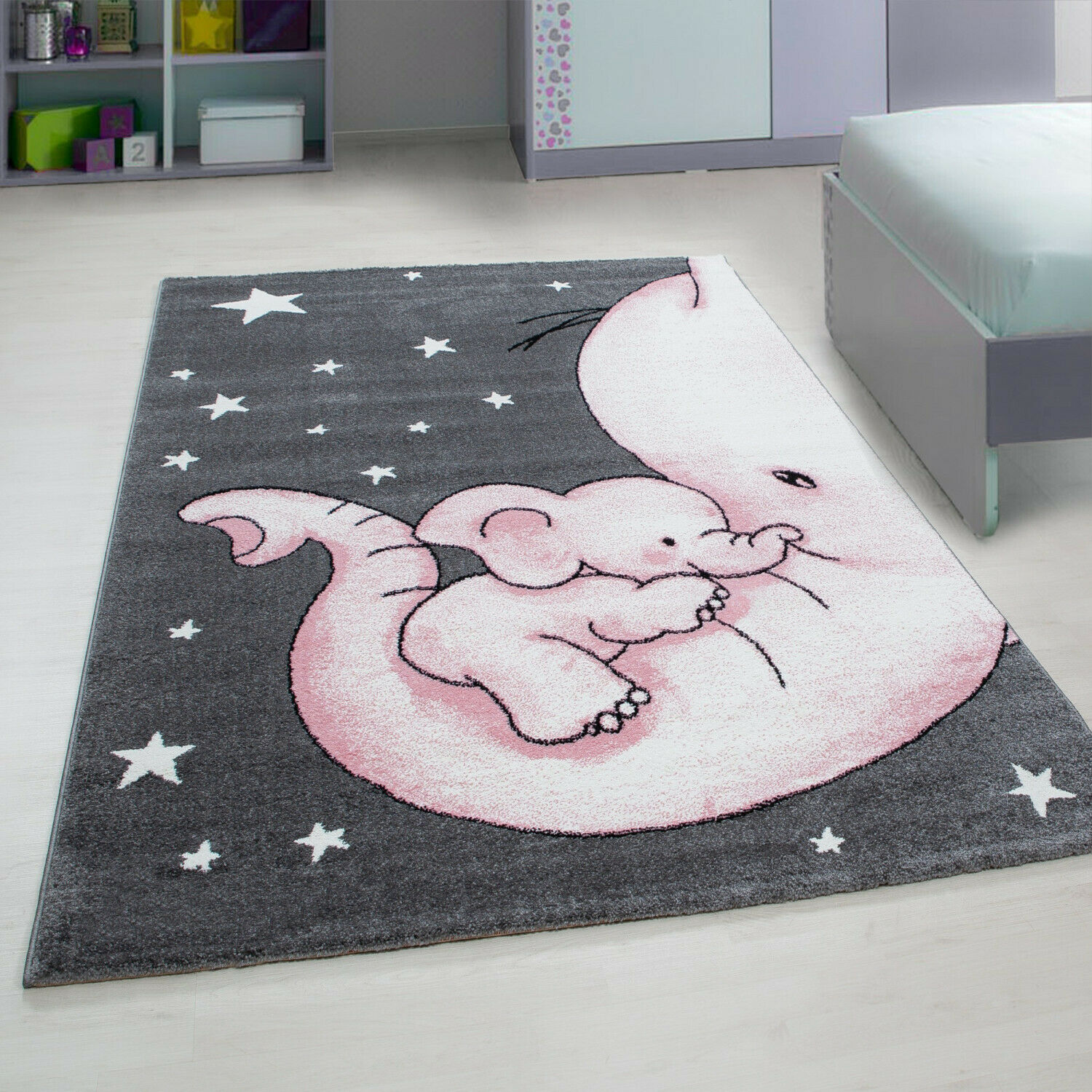 Kinderteppich,11 mm Kurzflor - Kinderteppiche Elefant Rund /Viereck