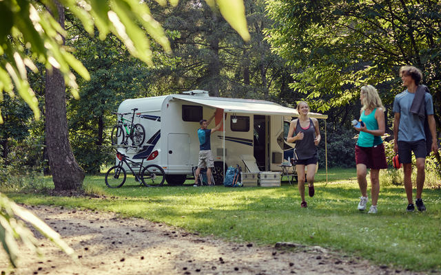 Thule Omnistor 5200 Wandmarkise mit Motor Gehäusefarbe Weiß Tuchfarbe Mystic Grau