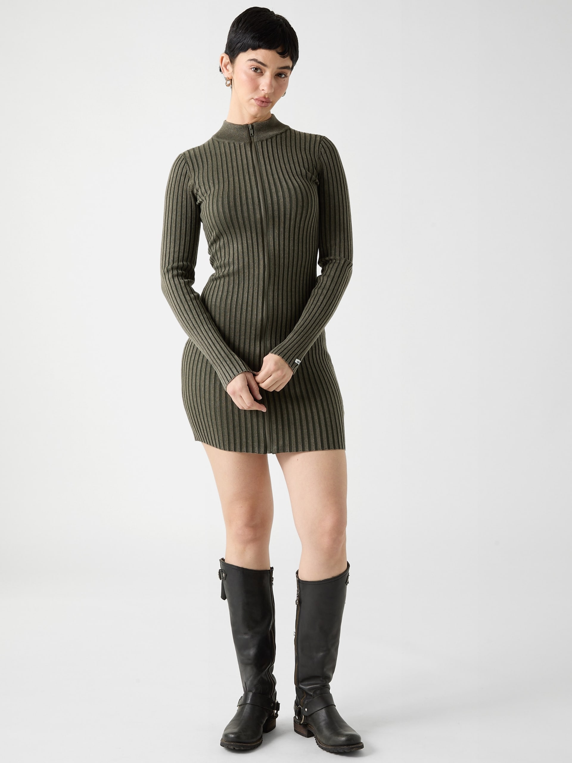 Vestido curto com zíper ecológico da GUESS Originals