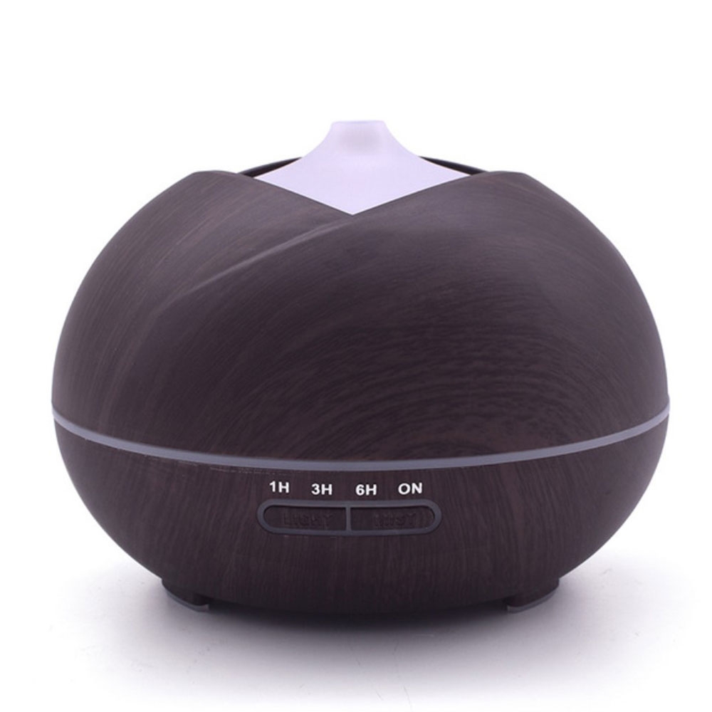 (400ml) Ultraschall Luftbefeuchter Aroma Öl Diffuser in Holz Optik mit LED Beleuchtung - Dunkelbraun