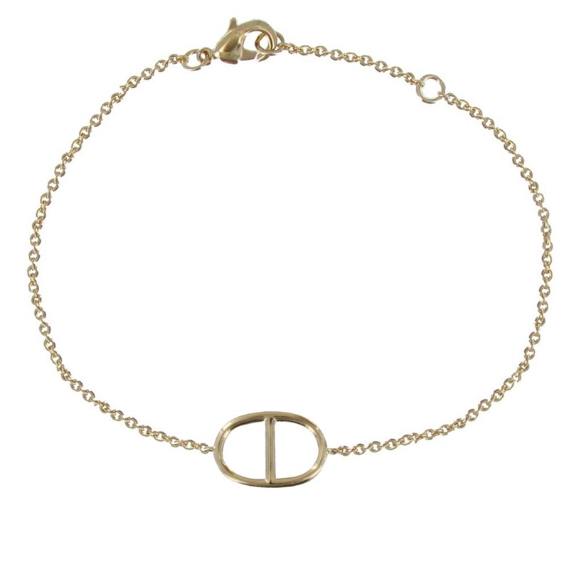Bracelet Plaqué Or Anneau Marin
