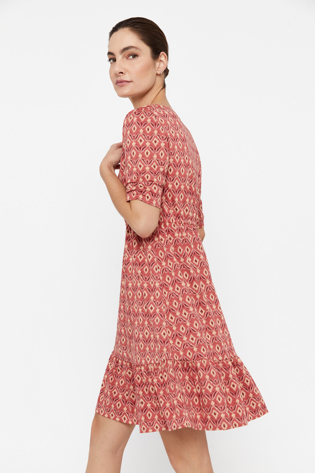 Vestido de malha estampado - Estampa branca
