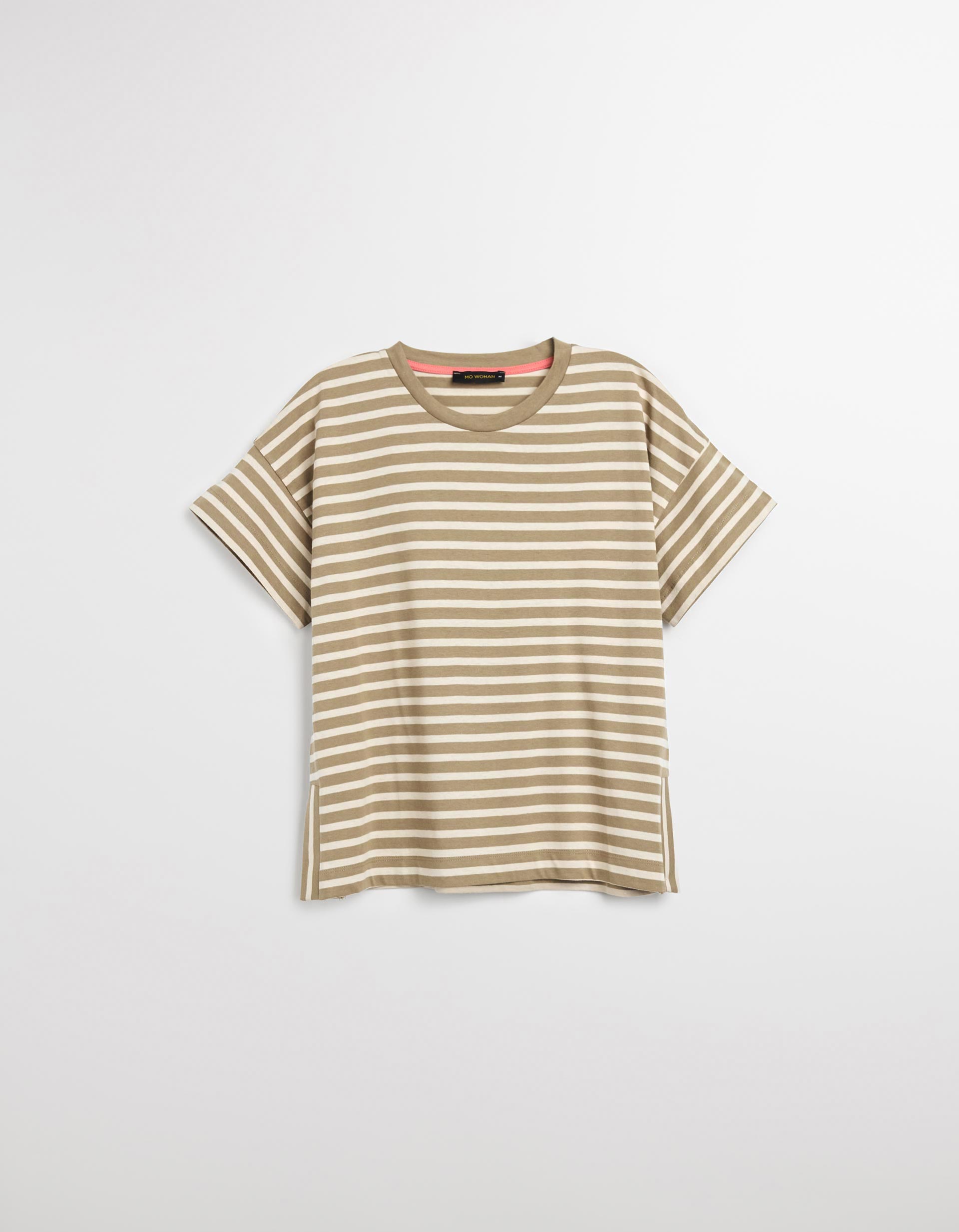 T-shirt de Riscas, Mulher, Verde