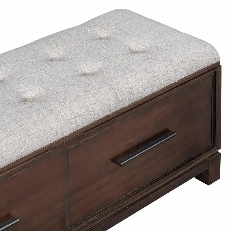 Shoe Bench with Removable Cushion and Hidden Storage for Entryway and Living Room Organization