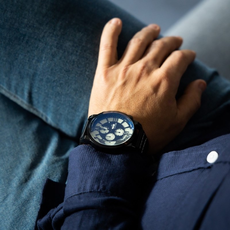 Montre Homme CHTIME bracelet Cuir Noir