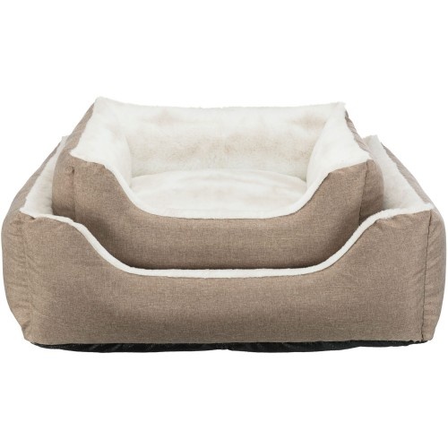 Cama retangular Trixie Nelli marrom e branca para cães e gatos