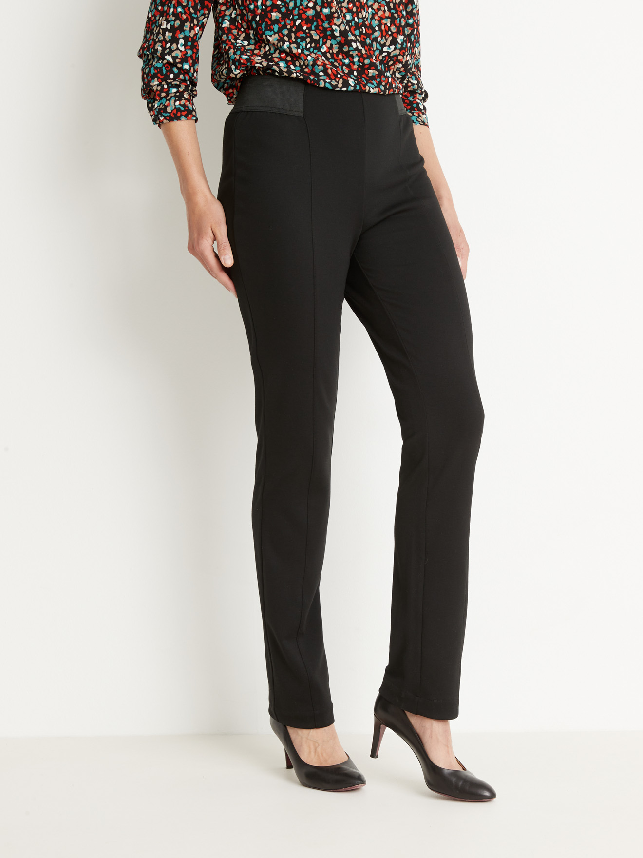 Pantalon élastiqué en maille milano