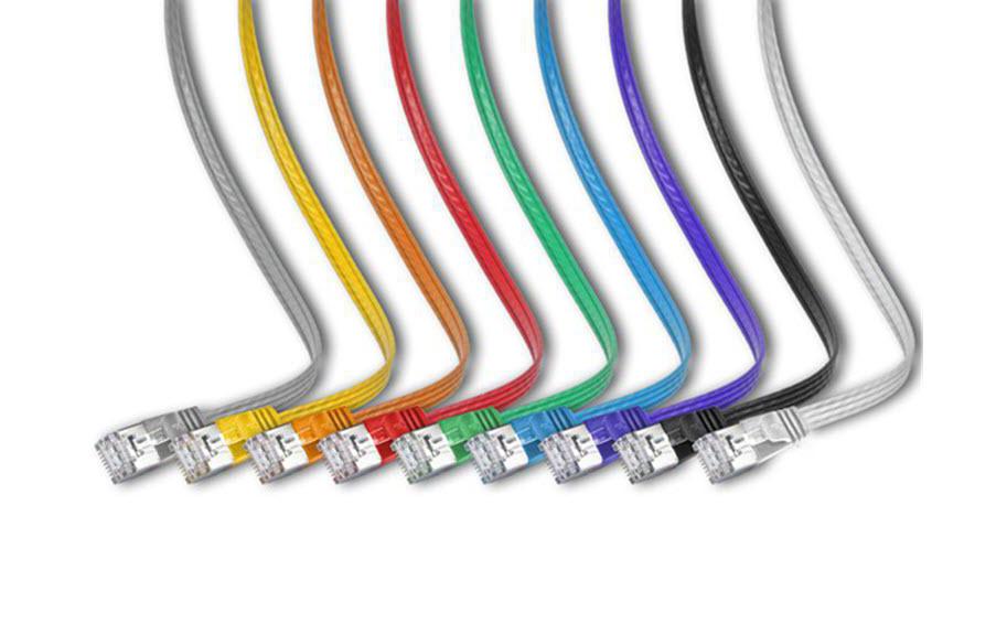 Slimpatchkabel RJ-45 - RJ-45, Cat 6, STP, 25 m, BlauGeschirmtes Twisted-Pair-Kabel (STP) mit Klinkenschutz