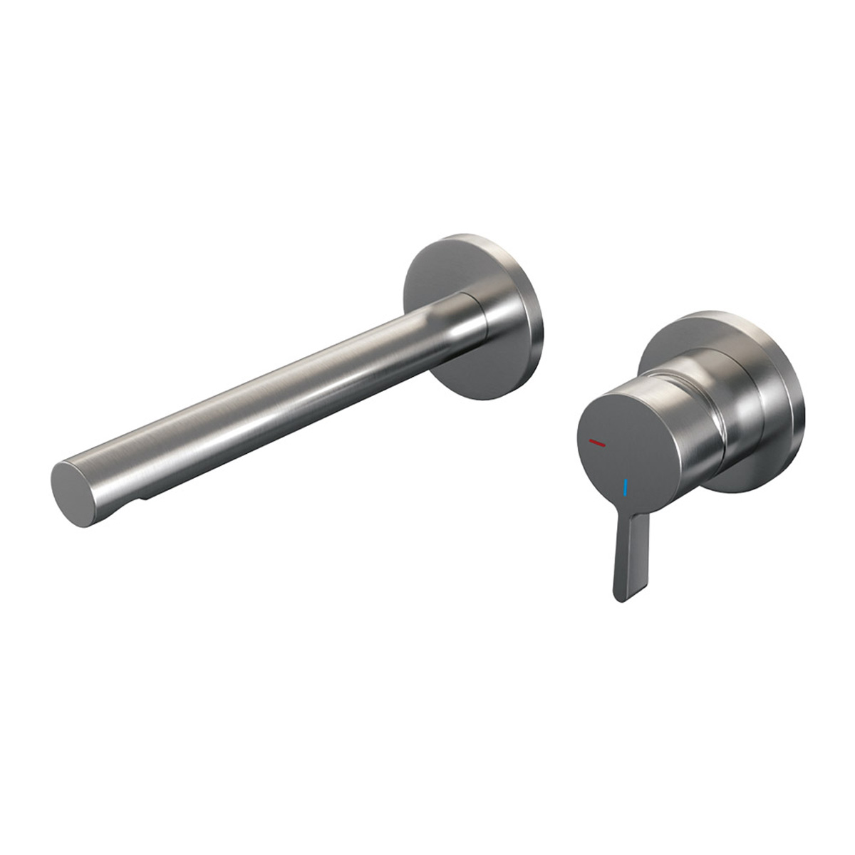 Brauer Brushed Edition ColdStart wastafelkraan inbouw rechte uitloop en rozetten model E1 RVS geborsteld PVD