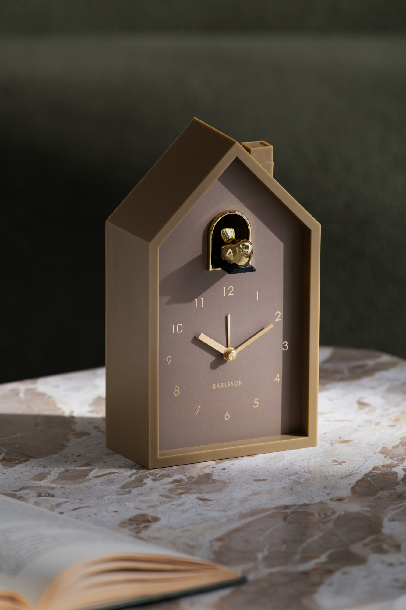 Wekker Modern Cuckoo Oro Mokkabruin