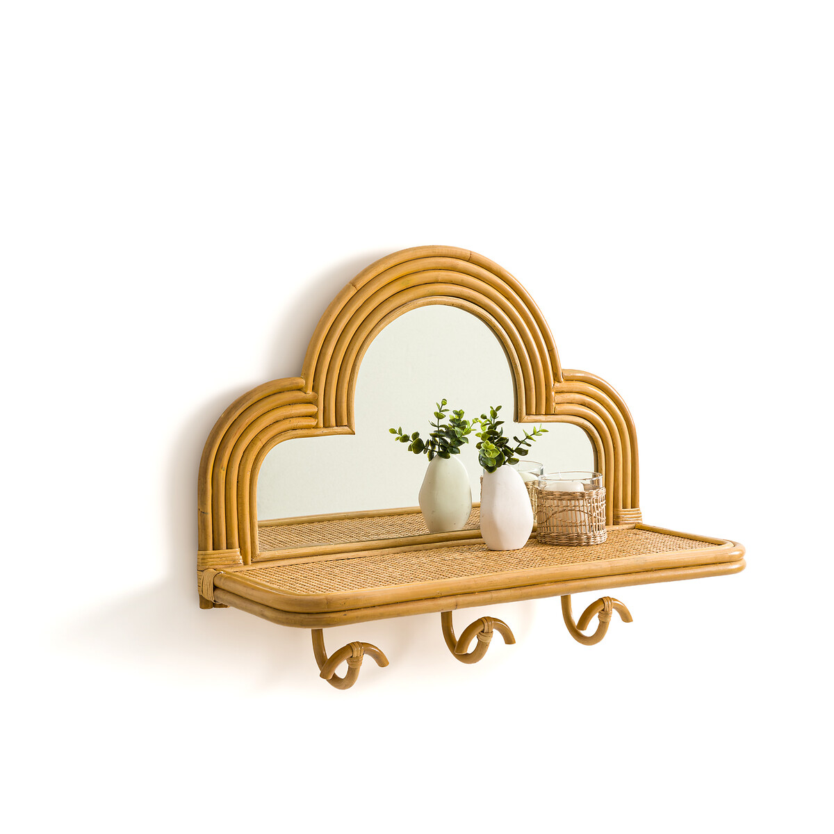 LA REDOUTE INTERIEURS<br>Espelho de rattan com ganchos, Rivia